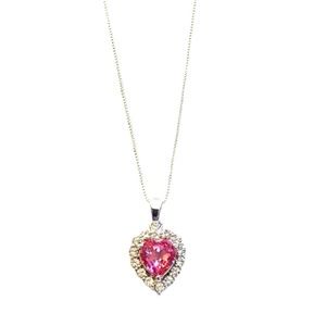 Sterling Silver Rose Heart Necklace
